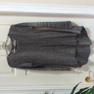Max Edition Women's Pull Over Hi-Low Gray Knit Tunic Sweater Size Medium